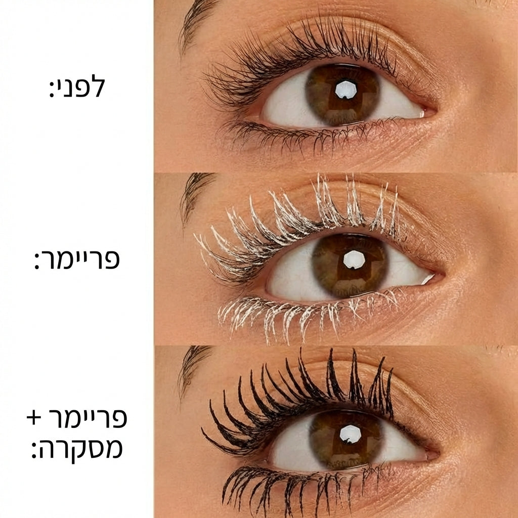 פריימר ומסקרה להארכת ריסים