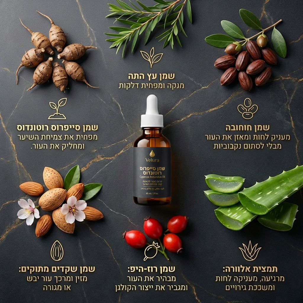 Velura™ | סרום בוטני לעיכוב ודילול שיער לבן ובהיר