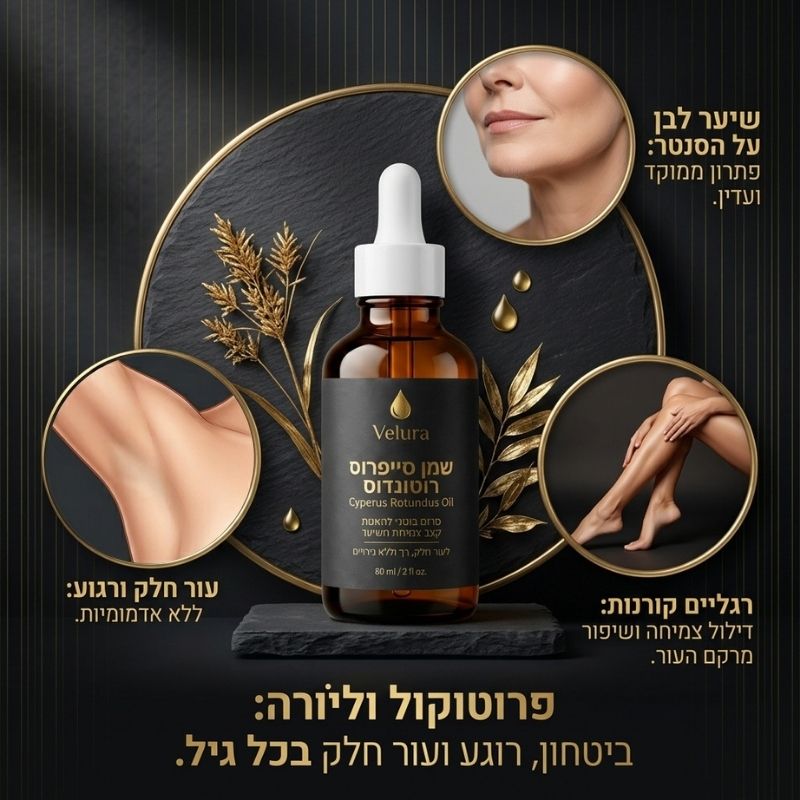 Velura™ | סרום בוטני לעיכוב ודילול שיער לבן ובהיר